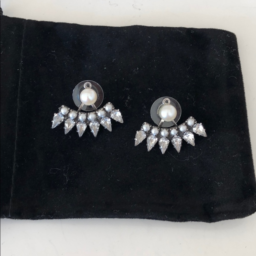 Dannijo ear jacket pearl stud earrings